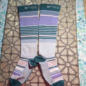 Figs 100% Awesome Striped Compression Socks